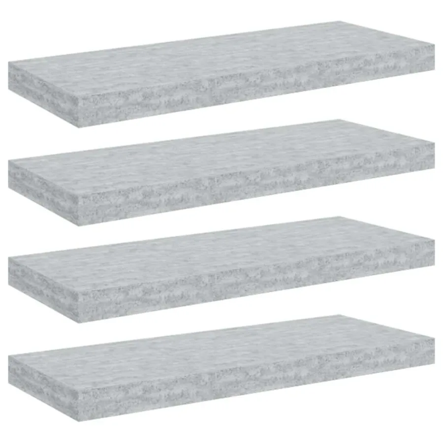 Étagères murales flottantes 4 pcs gris béton 60x23,5x3,8 cm MDF - 2