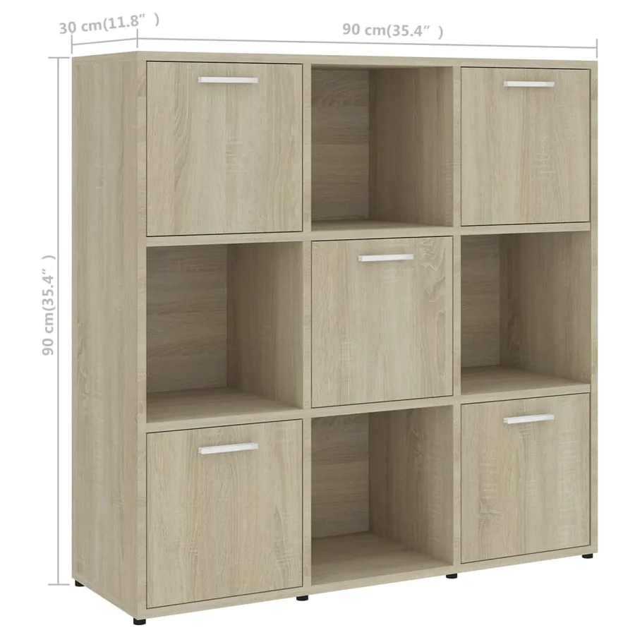 Bibliothèque Chêne sonoma 90x30x90 cm Bois d’ingénierie - 8