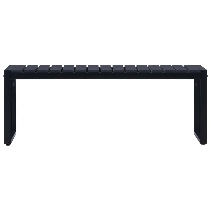 Banc de jardin 120,5 cm Panneau PS Noir - 2