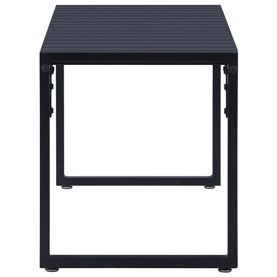 Banc de jardin 120,5 cm Panneau PS Noir - 3