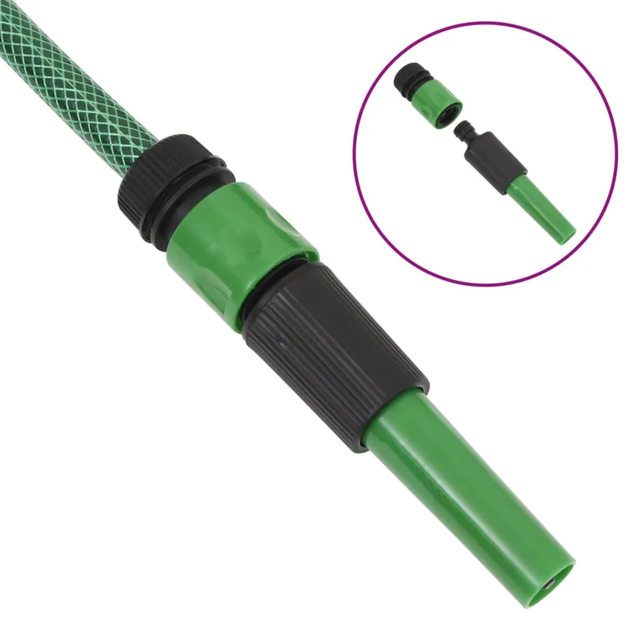 Tuyau d'arrosage avec jeu de raccords vert 0,5" 30 m PVC - 7