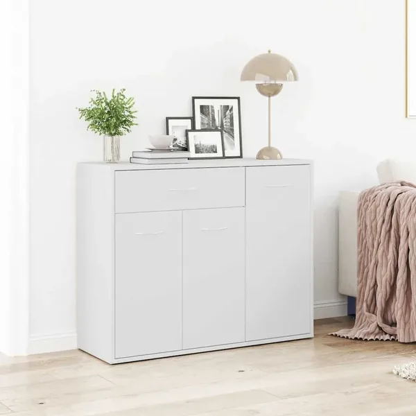 Buffet Blanc 88x30x70 cm Bois d'ingénierie