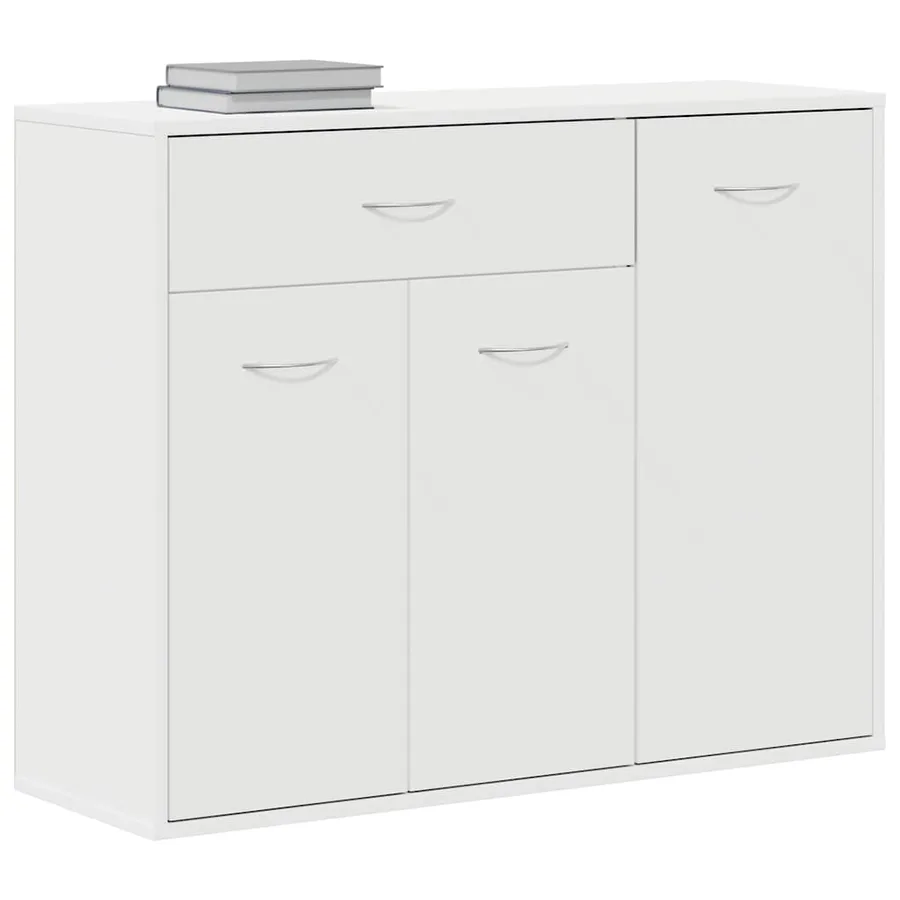 Buffet Blanc 88x30x70 cm Bois d'ingénierie - 4