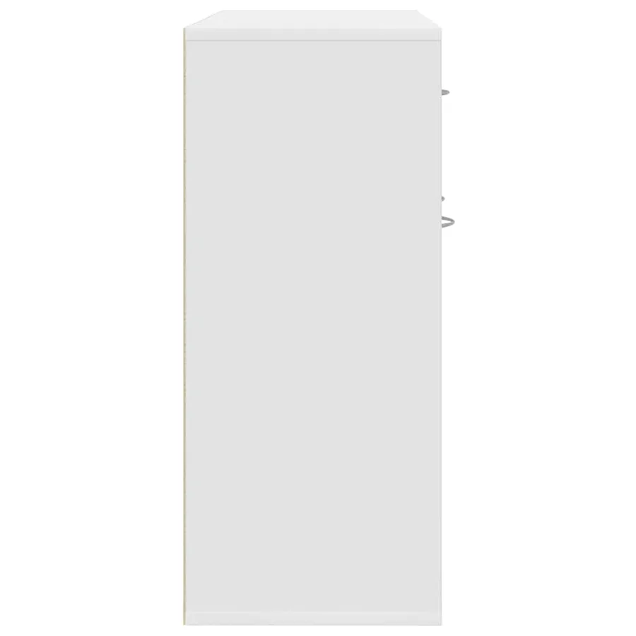 Buffet Blanc 88x30x70 cm Bois d'ingénierie - 7
