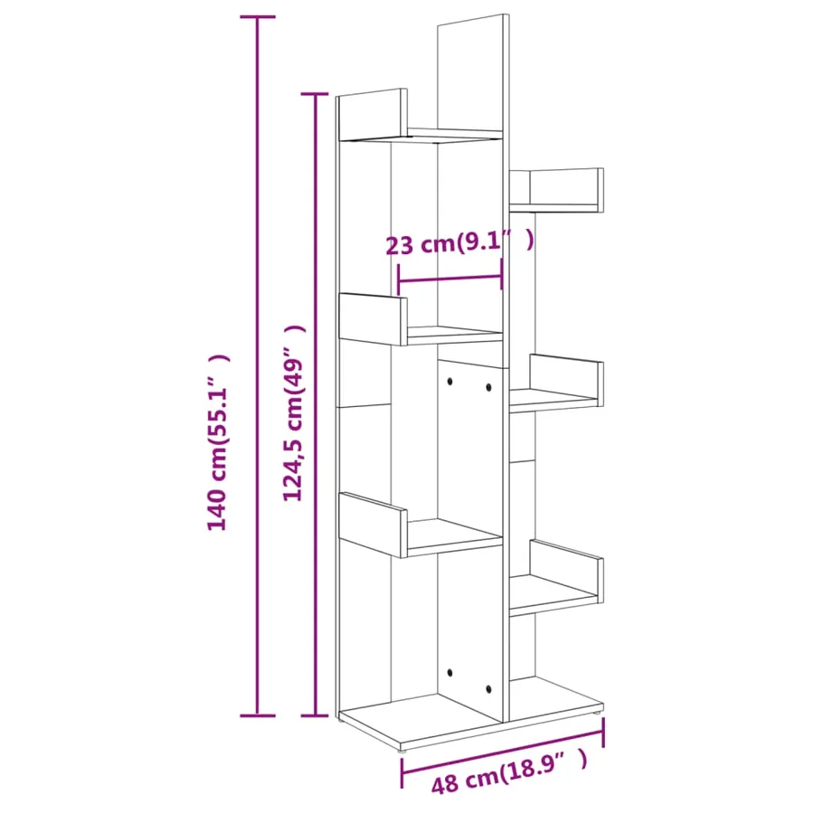 Bibliothèque Chêne sonoma 48x25,5x140 cm Bois d’ingénierie - 7