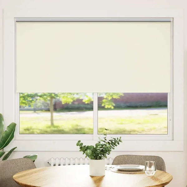 Store enrouleur occultant 164,4 x 175 cm, largeur du tissu 160 cm, blanc cassé