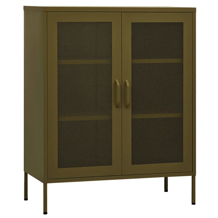 Armoire de rangement Vert olive 80x35x101,5 cm Acier - 2