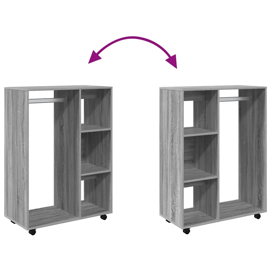Garde-robe Sonoma gris 80x40x110 cm Bois d'ingénierie - 6