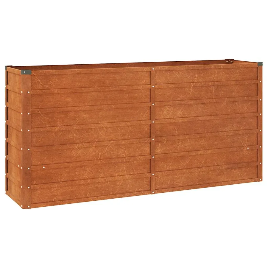 Lit surélevé de jardin rouillé 160x40x77 cm acier corten - 2