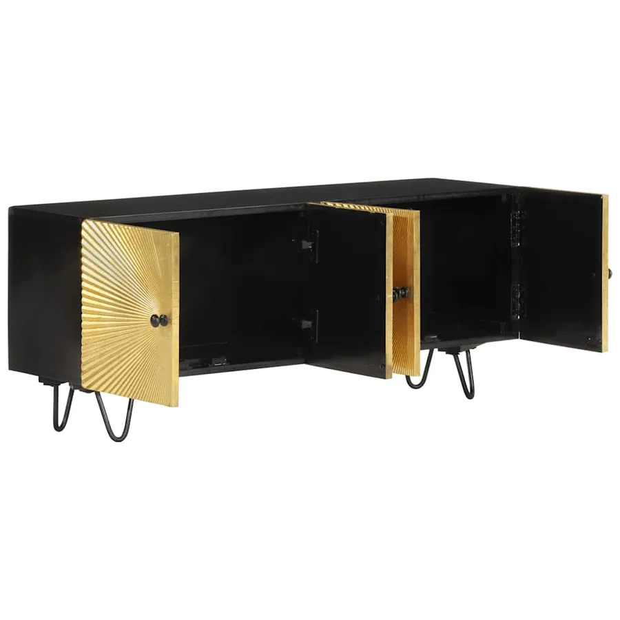 Meuble TV 110x30x45 cm bois massif de manguier - 2