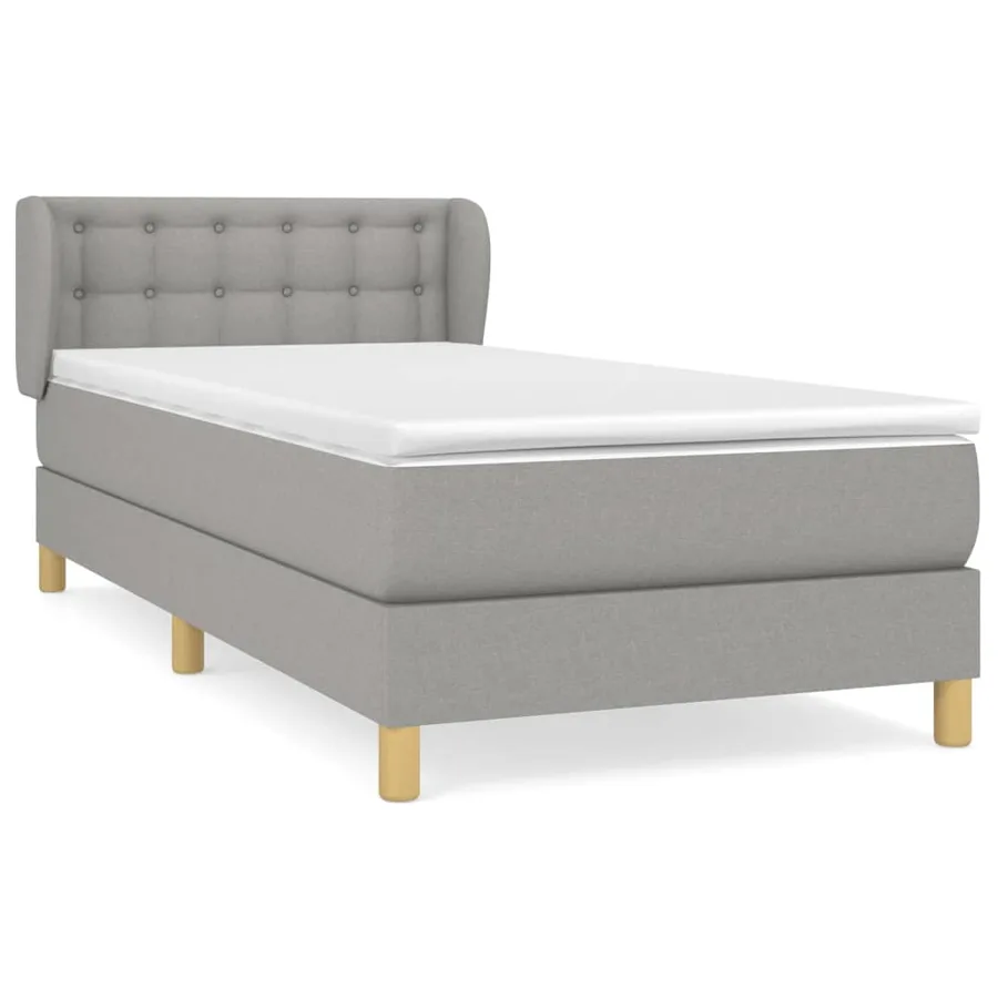 Sommier à lattes de lit avec matelas Gris clair 100x200cm Tissu - 2