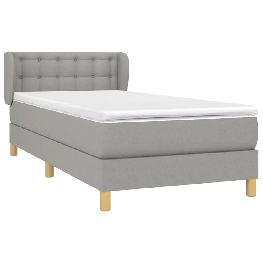 Sommier à lattes de lit avec matelas Gris clair 100x200cm Tissu - 3