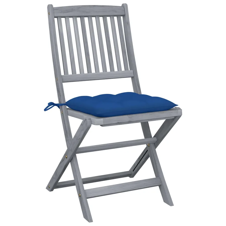 Chaises pliables d'extérieur lot de 4 et coussins Bois d'acacia - 2