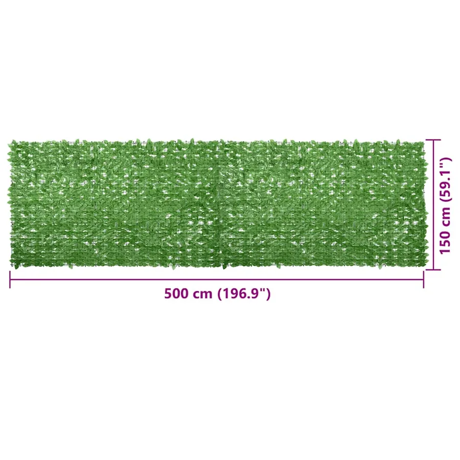 Écran de balcon avec feuilles vert 500x150 cm - 7