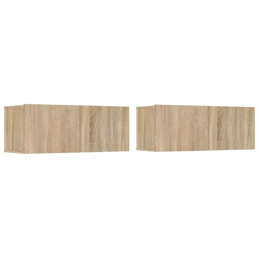 Meubles TV 2 pcs chêne sonoma 80x30x30 cm bois d'ingénierie - 2