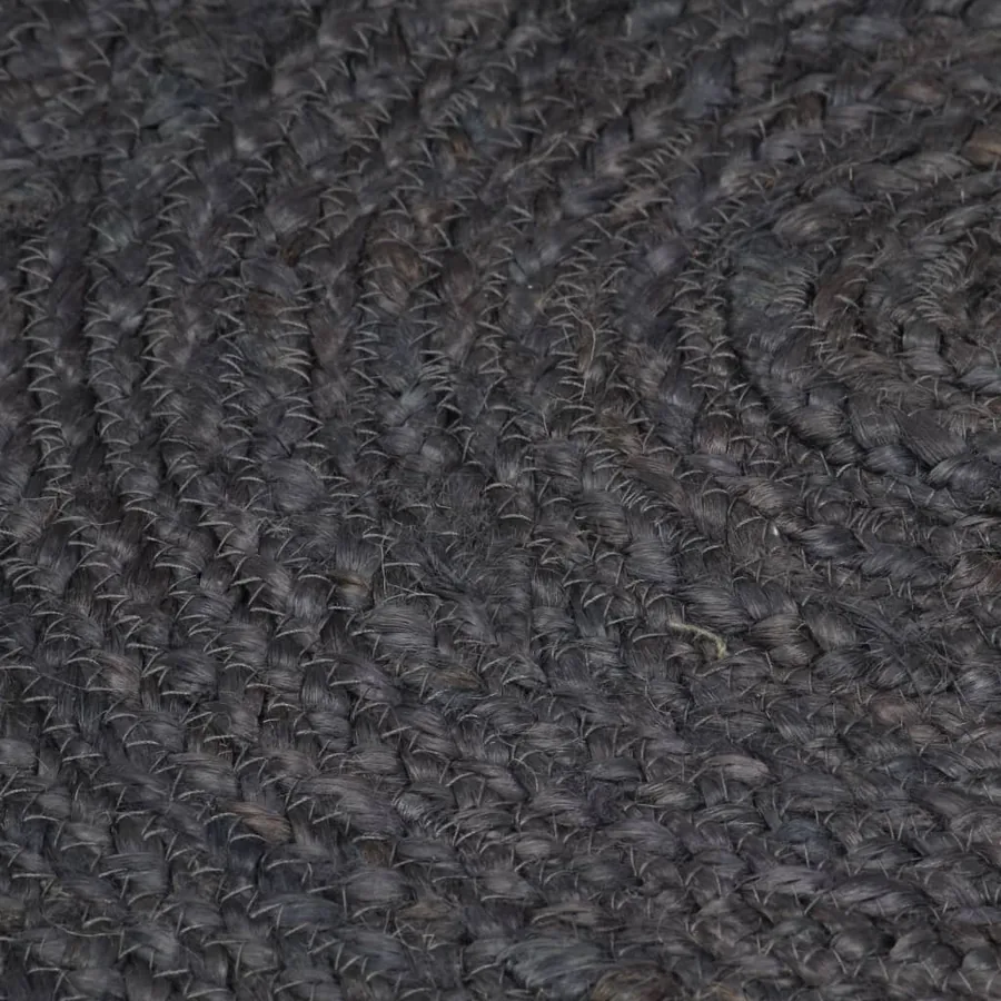 Tapis fait à la main Jute Rond 150 cm Gris foncé - 4