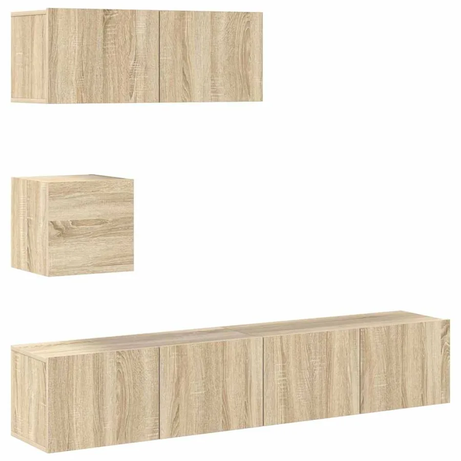 Ensemble de meubles TV 4 pcs Chêne sonoma Bois d'ingénierie - 2