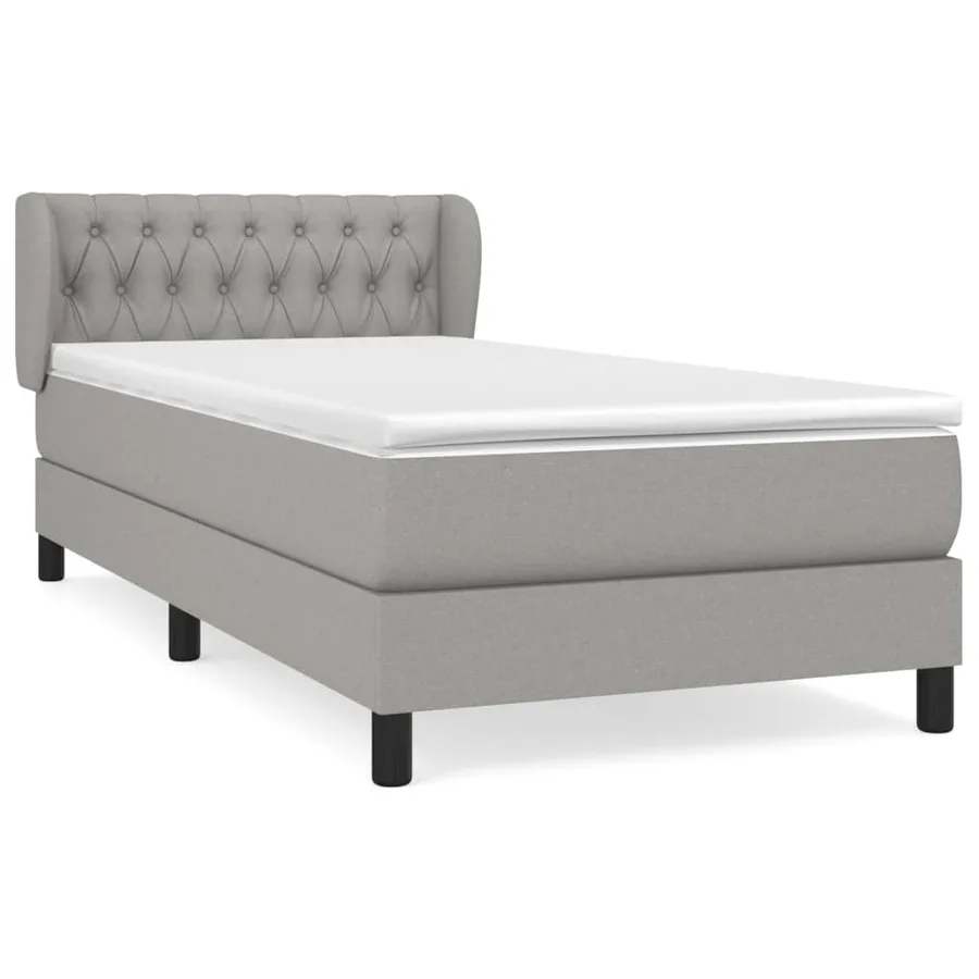 Sommier à lattes de lit avec matelas Gris clair 100x200cm Tissu - 2