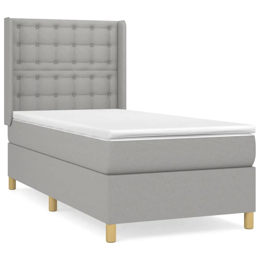 Sommier à lattes de lit avec matelas Gris clair 80x200 cm Tissu - 2