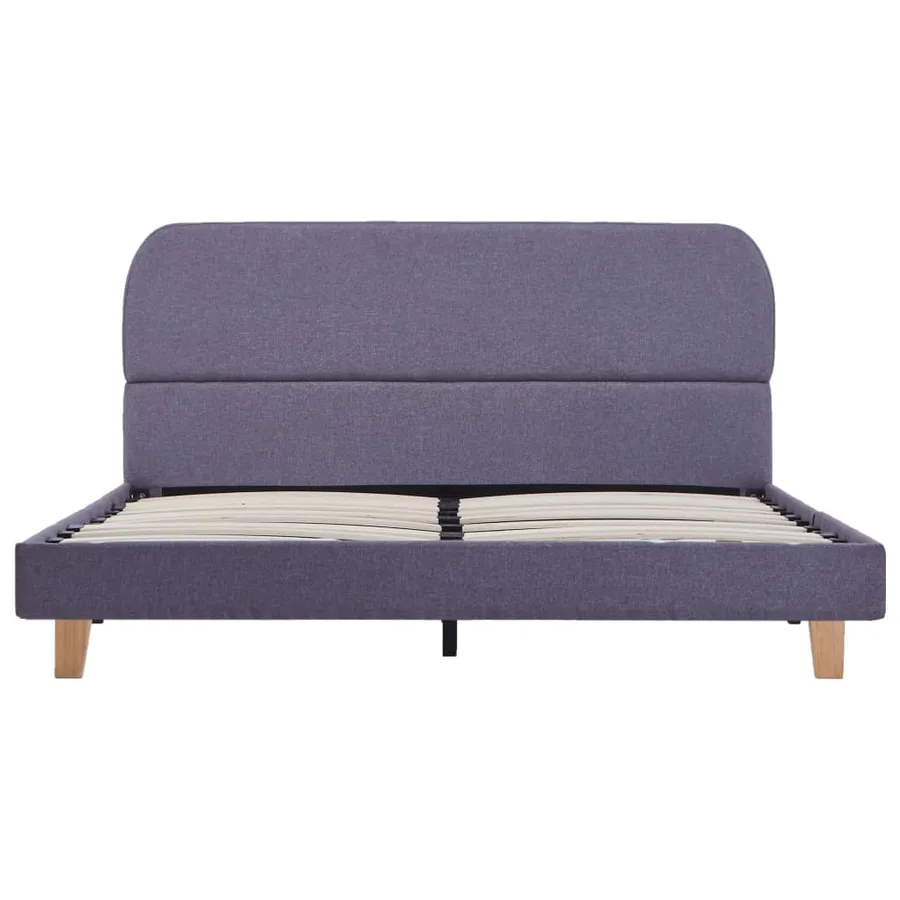 Cadre de lit sans matelas gris clair tissu 140x200 cm - 3