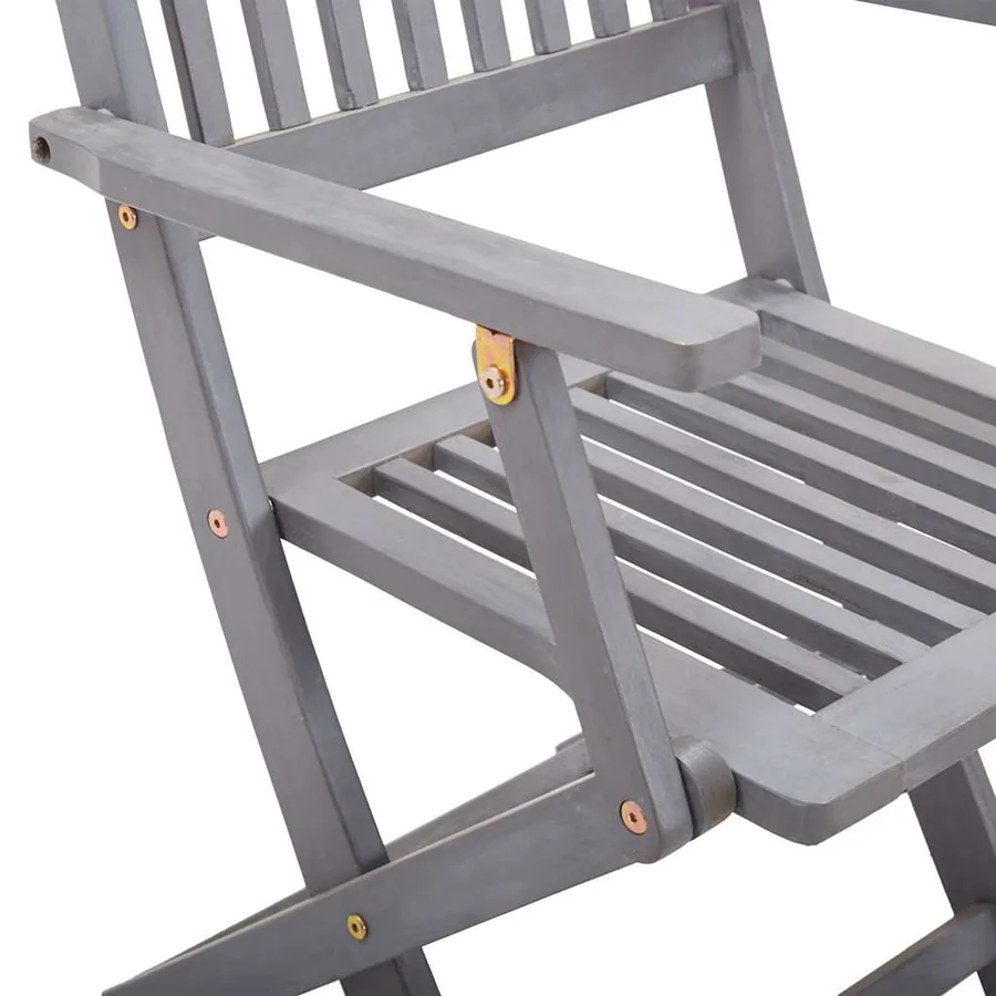 Chaises pliables d'extérieur lot de 4 et coussins Bois d'acacia - 18