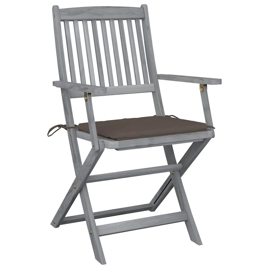 Chaises pliables d'extérieur lot de 4 et coussins Bois d'acacia - 3