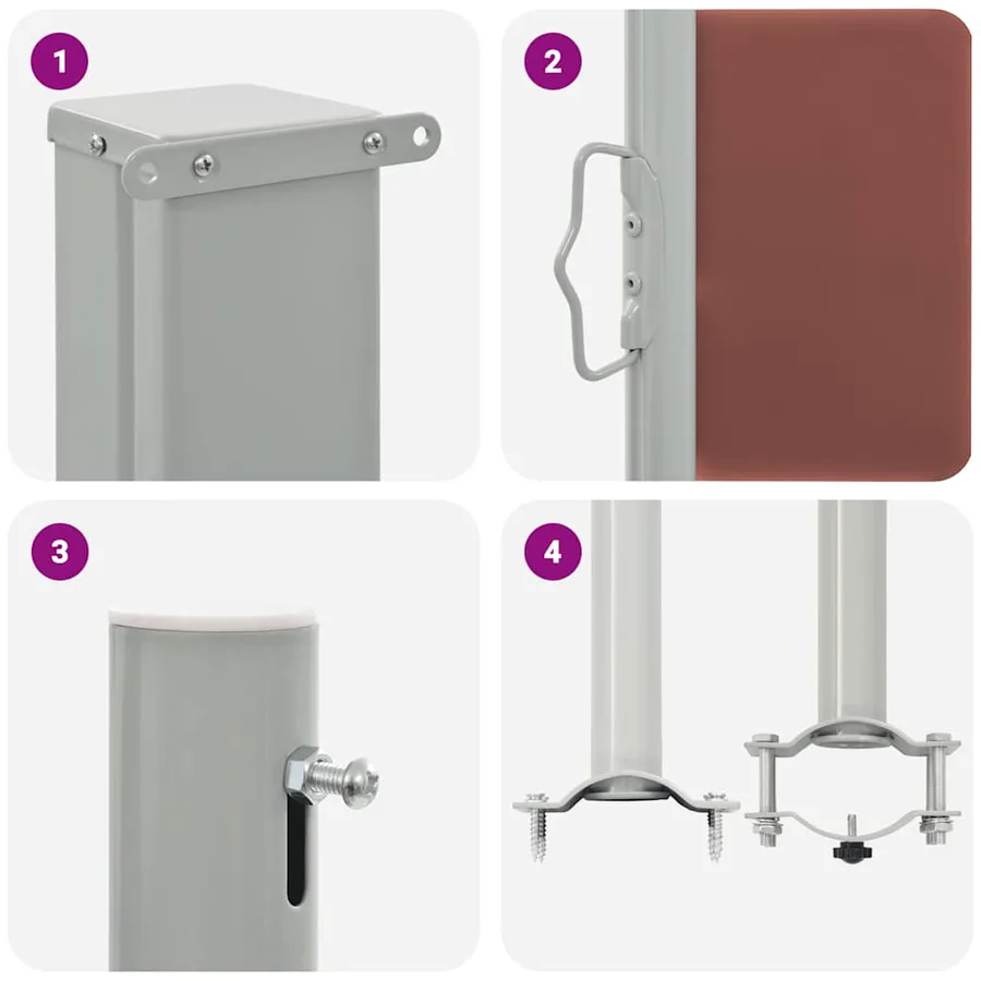 Auvent latéral rétractable de patio 60x300 cm Marron - 11