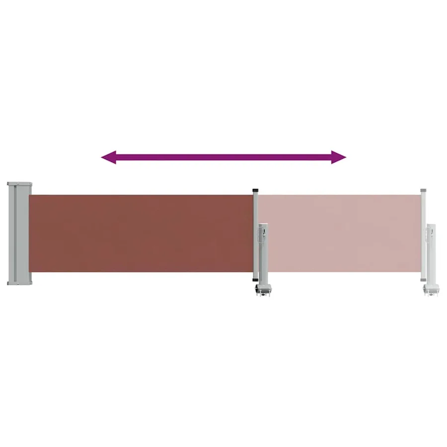 Auvent latéral rétractable de patio 60x300 cm Marron - 8