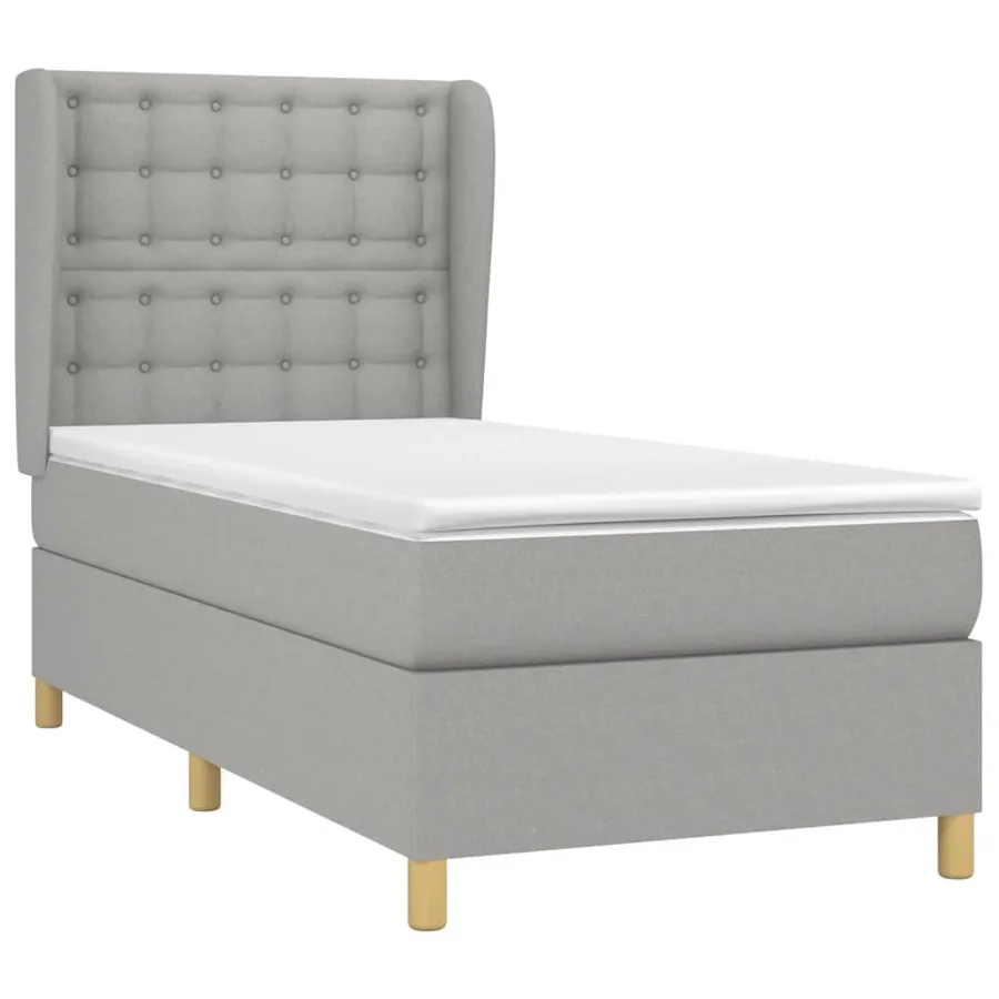 Sommier à lattes de lit avec matelas Gris clair 80x200 cm Tissu - 3