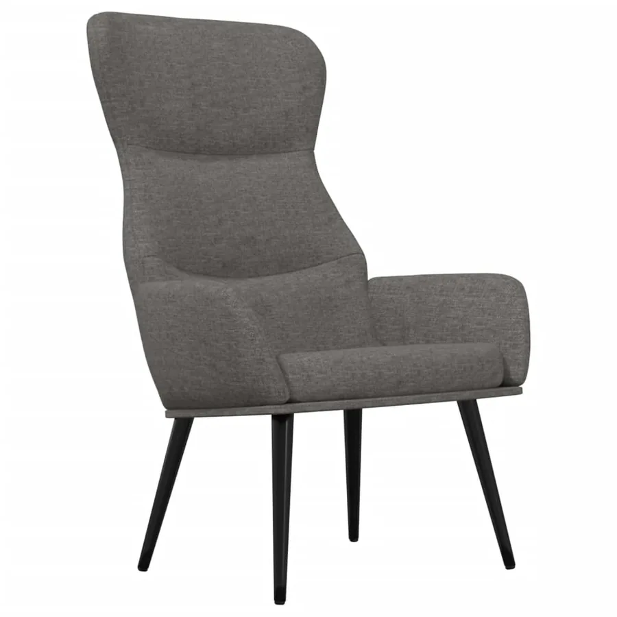 Chaise de relaxation avec tabouret Gris clair Tissu - 3