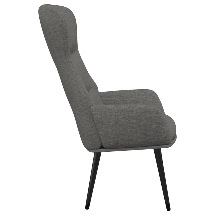 Chaise de relaxation avec tabouret Gris clair Tissu - 5