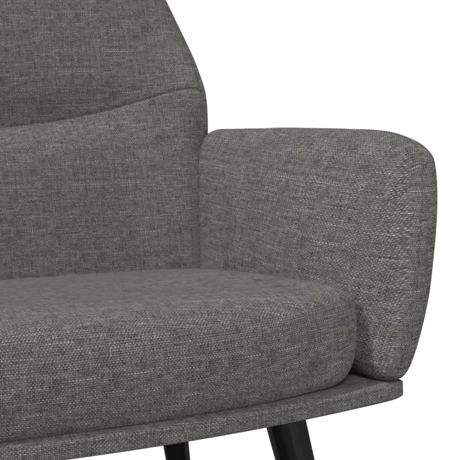 Chaise de relaxation avec tabouret Gris clair Tissu - 7