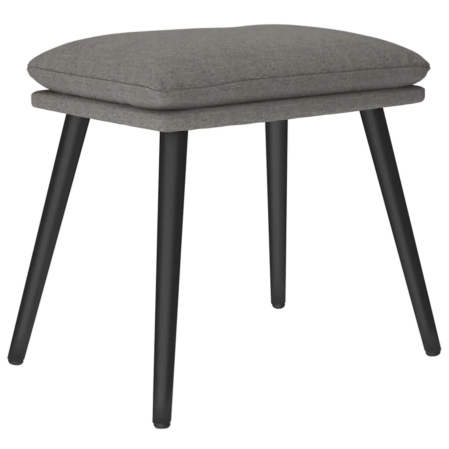 Chaise de relaxation avec tabouret Gris clair Tissu - 8