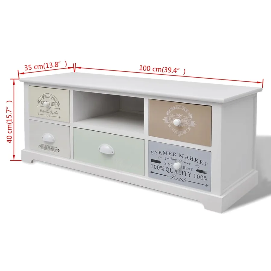Meuble TV en style français Bois - 6