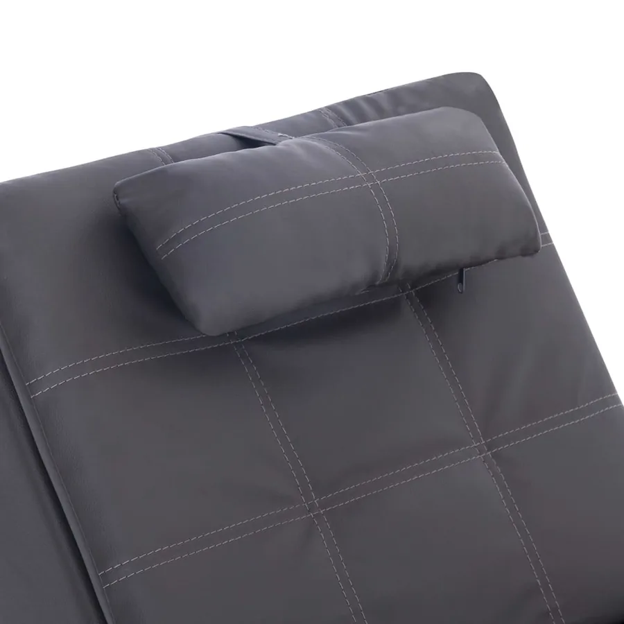 Chaise longue de massage avec oreiller Gris Similicuir - 6