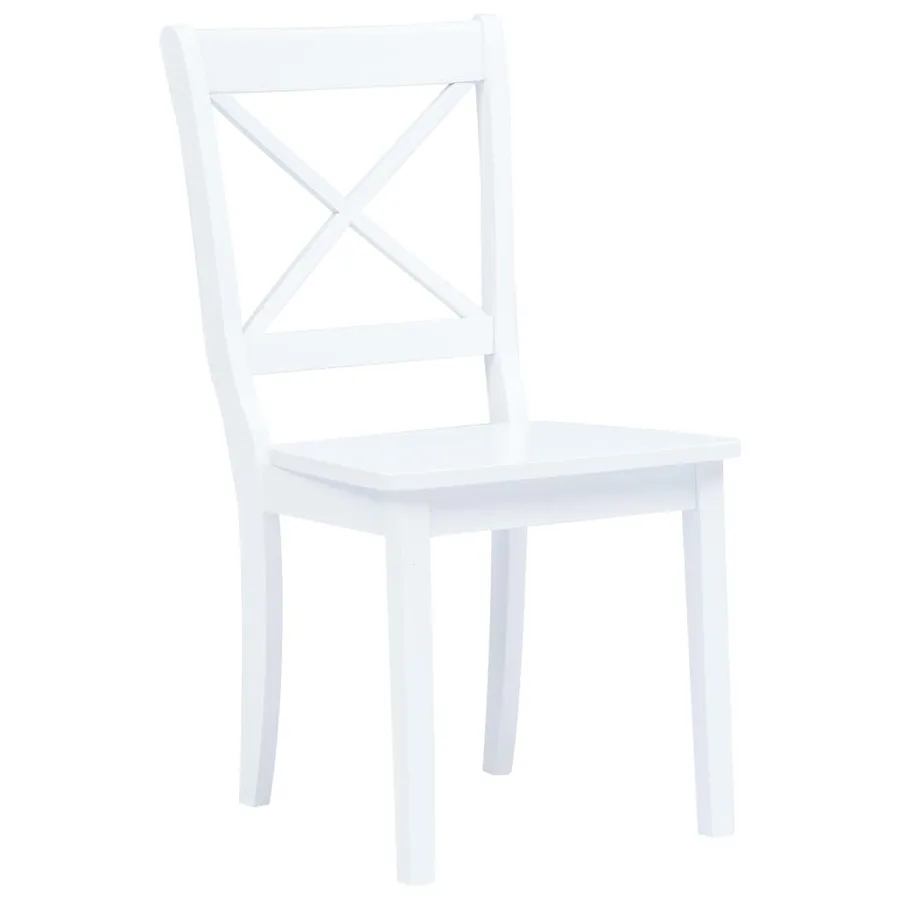 Chaises à manger lot de 2 blanc bois hévéa massif - 2