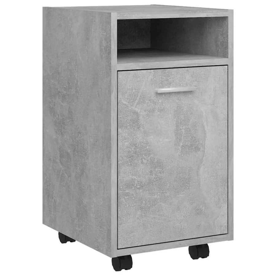 Armoire latérale et roues Gris béton 33x38x60cm Bois ingénierie - 2