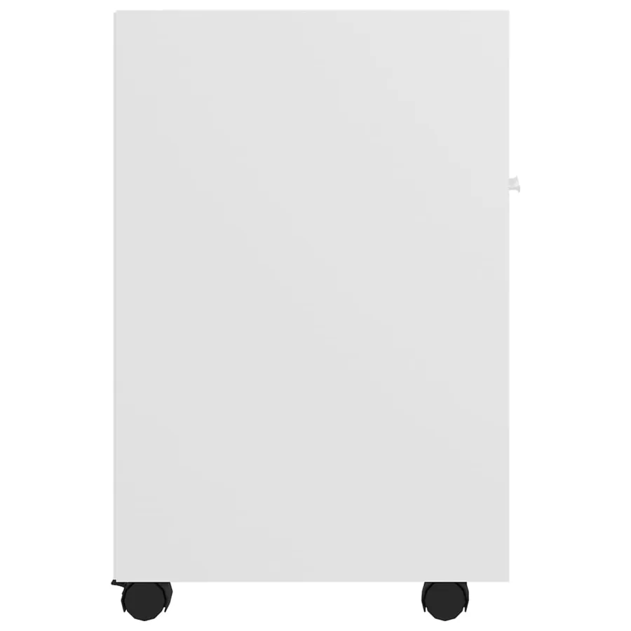 Armoire latérale avec roues Blanc 33x38x60 cm Bois d’ingénierie - 5