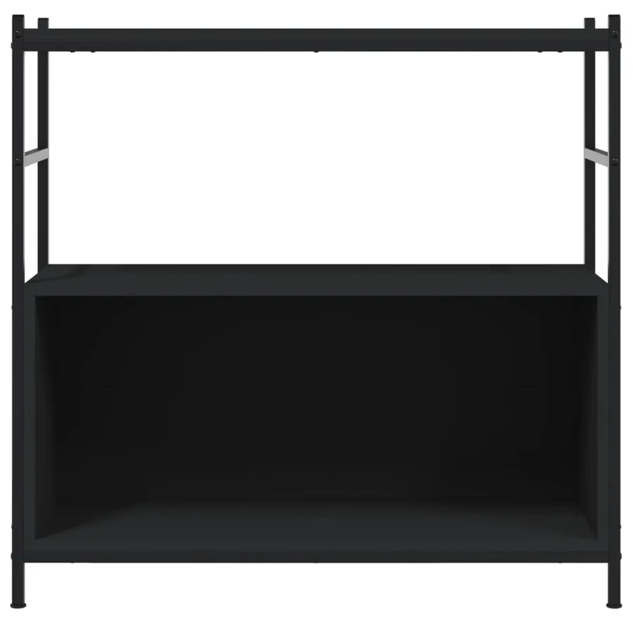 Bibliothèque noir 80x30x78,5 cm bois d'ingénierie et fer - 4