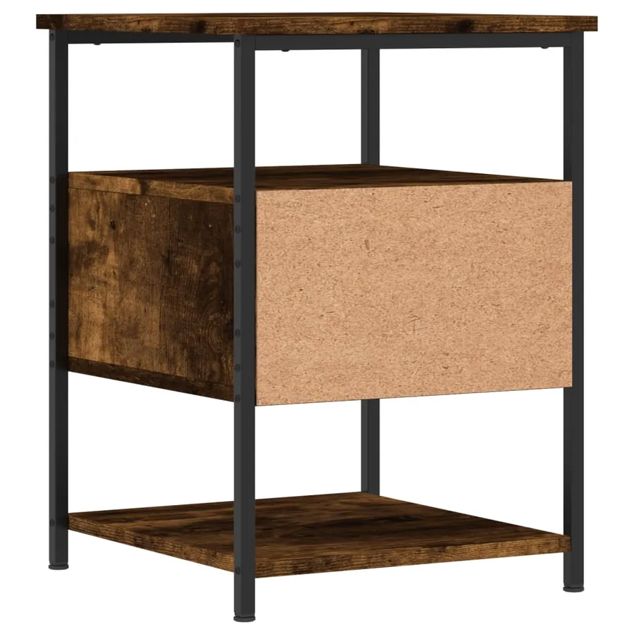 Table de chevet chêne fumé 40x42x56 cm bois d'ingénierie - 8