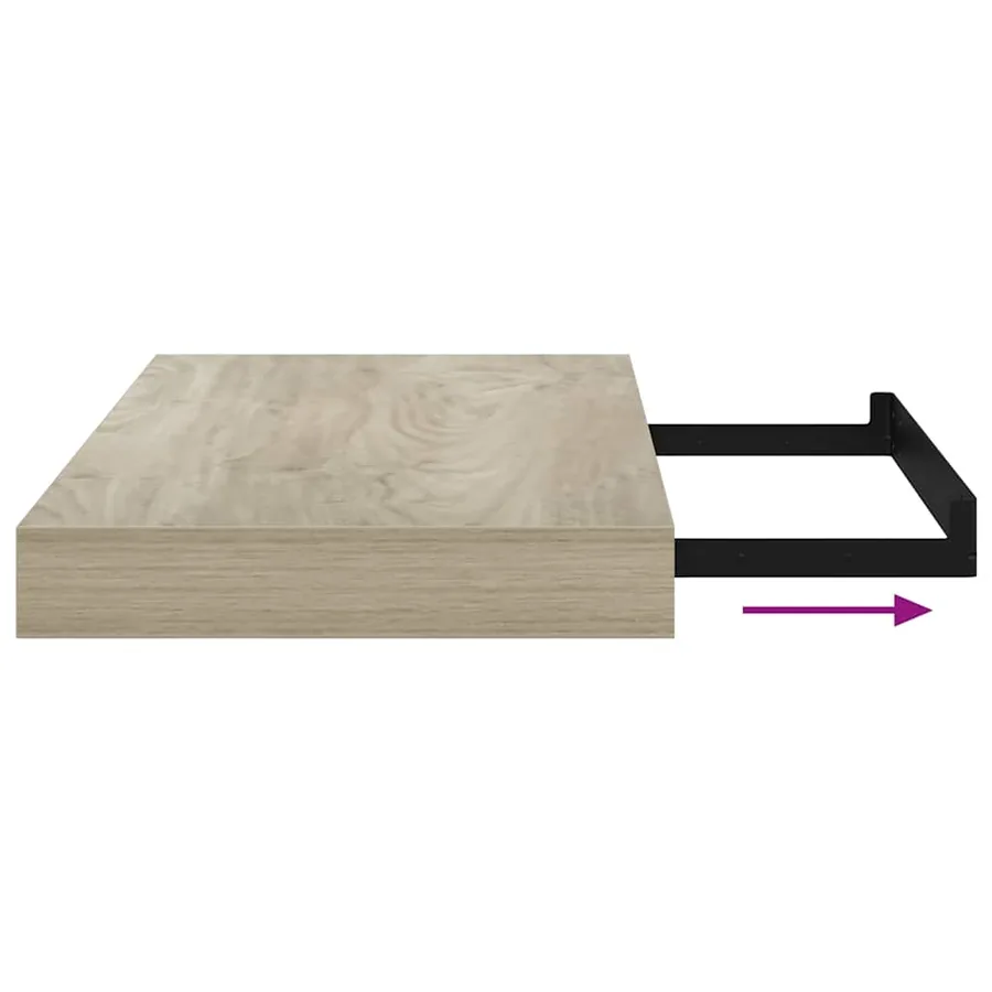 Étagère murale flottante chêne 40x23,5x3,8 cm MDF - 10