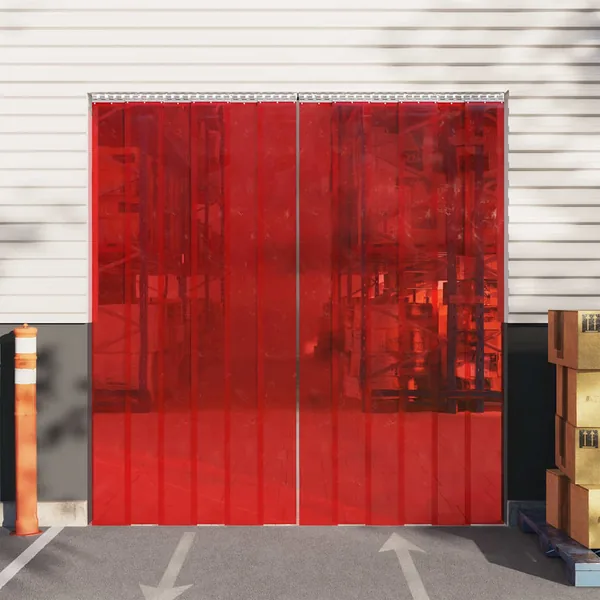 Rideau de porte rouge 200 mmx1,6 mm 25 m PVC