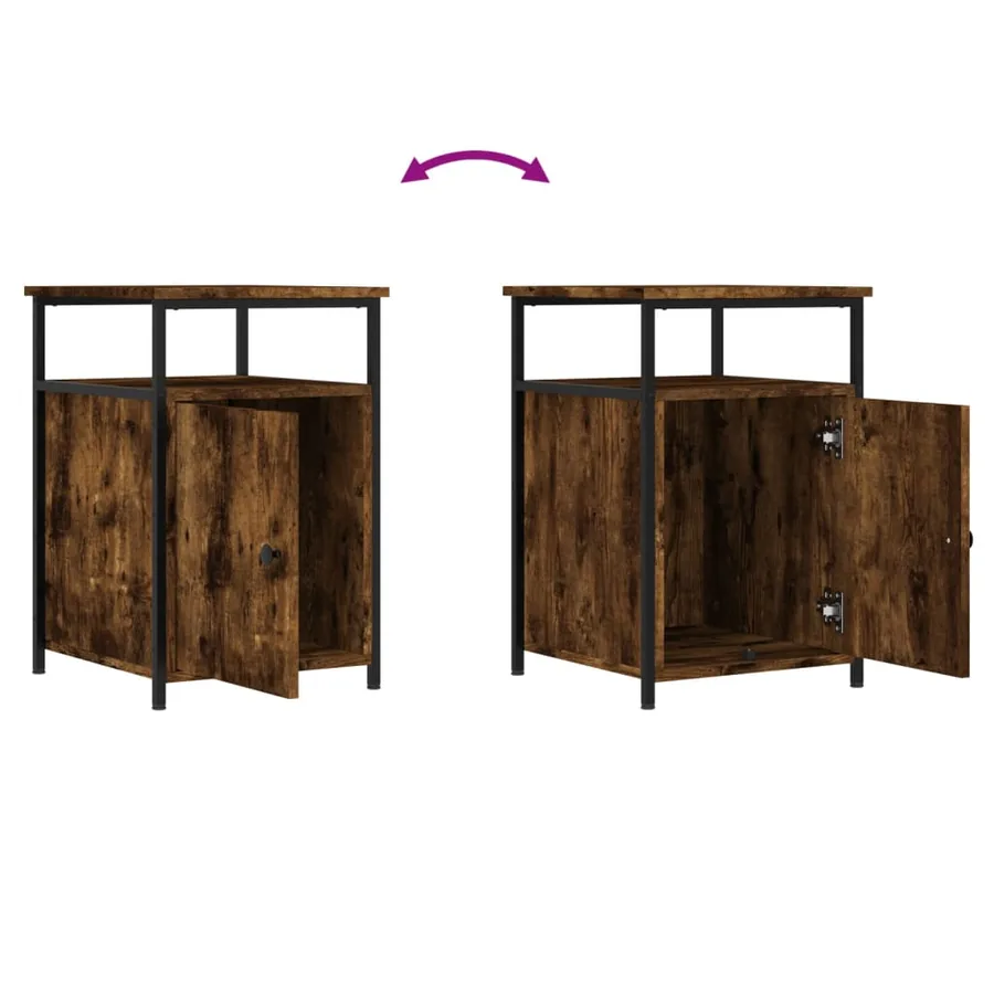 Tables de chevet 2 pcs chêne fumé 40x42x60 cm bois d'ingénierie - 10