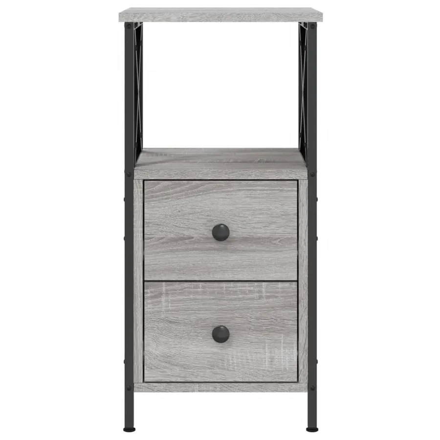 Table de chevet sonoma gris 34x35,5x70 cm bois d'ingénierie - 4