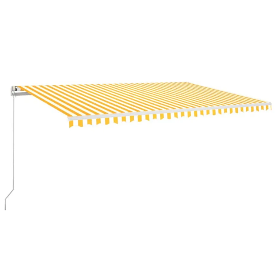 Auvent manuel rétractable 500x350 cm Jaune et blanc - 2