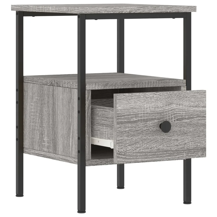 Tables de chevet 2 pcs sonoma gris 34x36x50cm bois d'ingénierie - 4