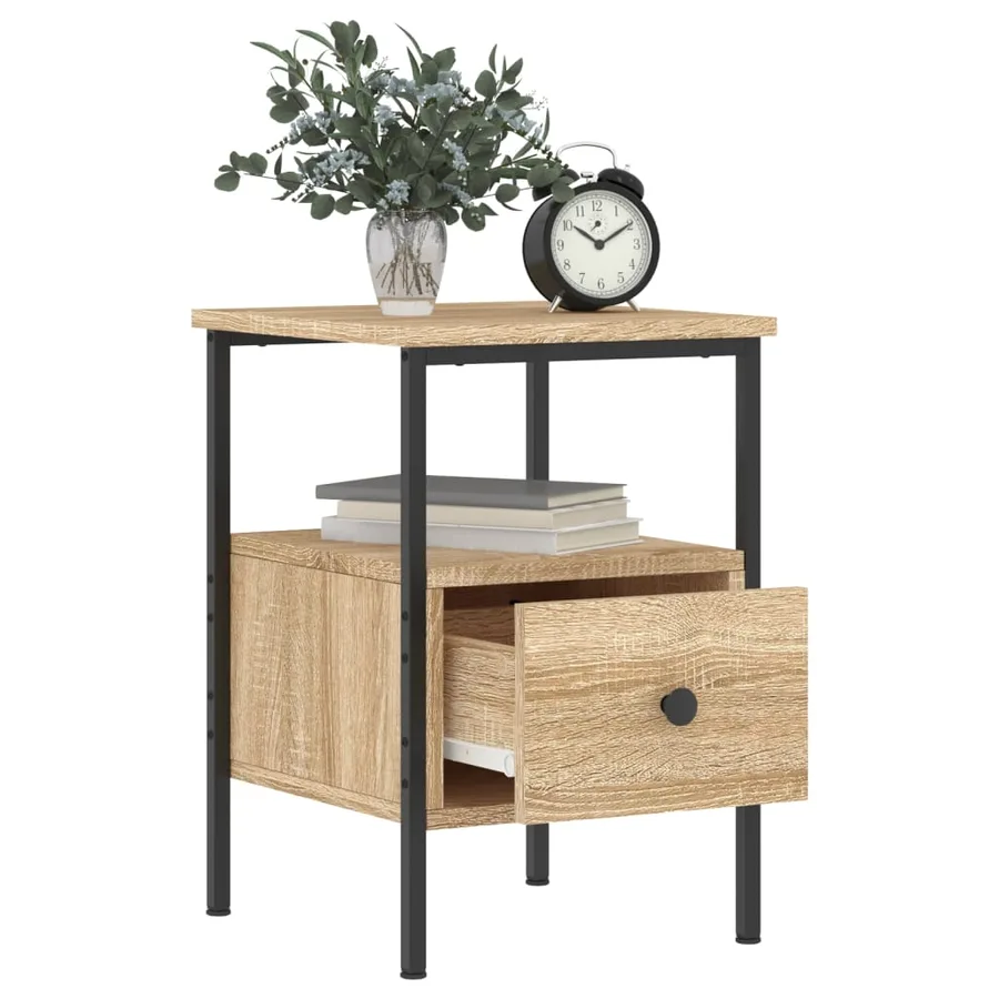 Tables de chevet 2 pcs chêne sonoma 34x36x50 cm bois ingénierie - 9