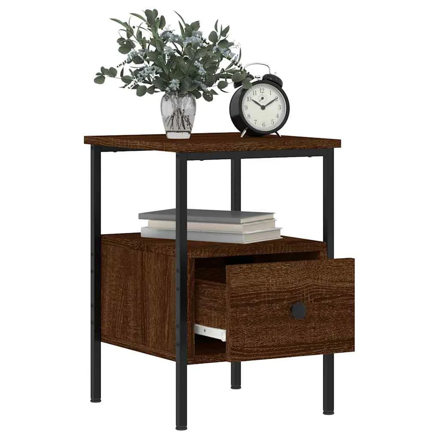 Tables de chevet 2 pcs chêne marron 34x36x50 cm bois ingénierie - 9