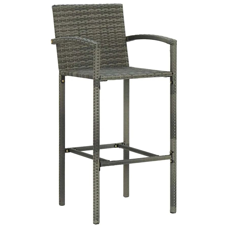 Ensemble de bar de jardin 5 pcs Gris - 9