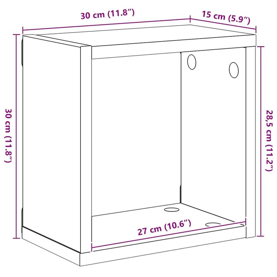 Étagères cube murales 6 pcs blanc 30x15x30 cm - 11